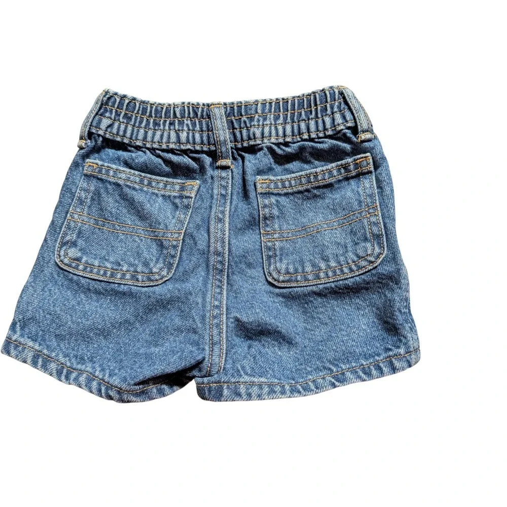 Old Navy Toddler Denim Shorts Medium Wash Elastic Back 18-24M Blue Jean